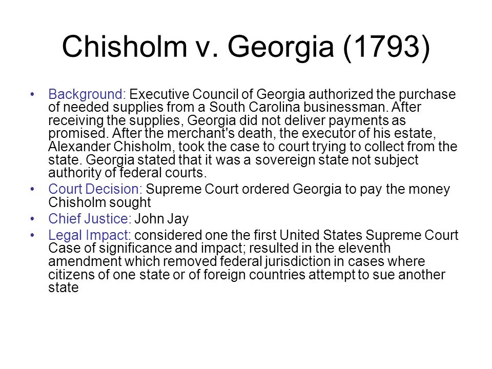 Chisholm v georgia sales